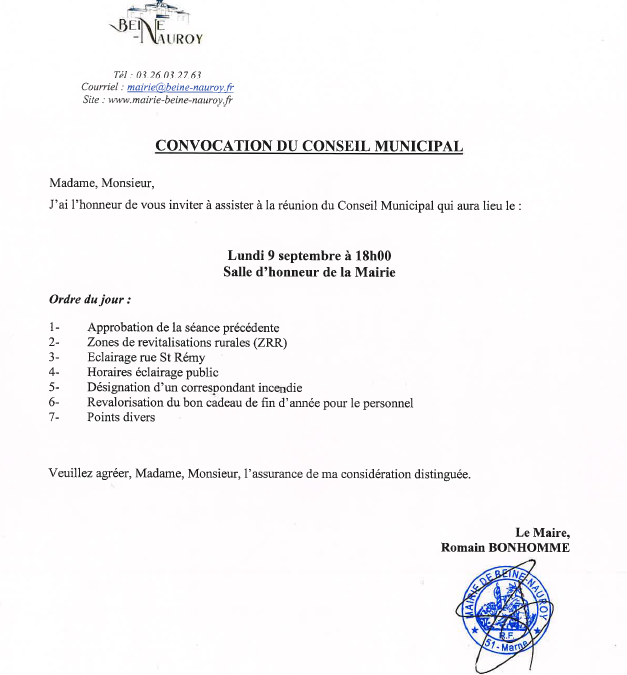 [CONSEIL MUNICIPAL]